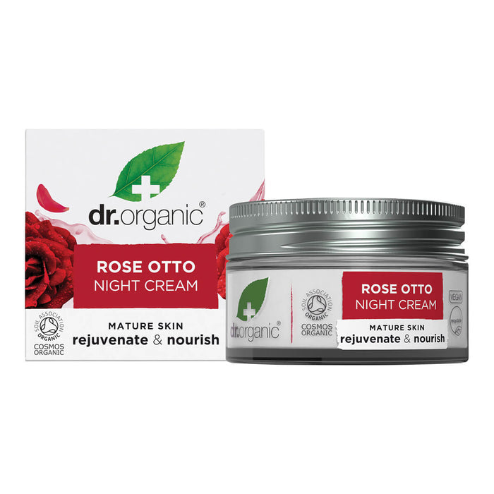 50ml jar Dr. Organic Rose Otto Night Cream with box.
