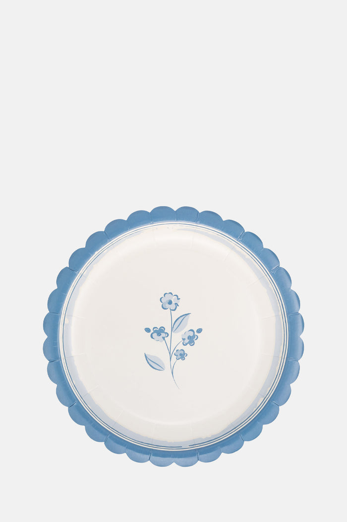 My Minds Eye Round Blue Flower Plate.