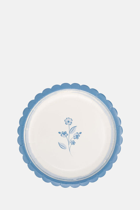 My Minds Eye Round Blue Flower Plate.