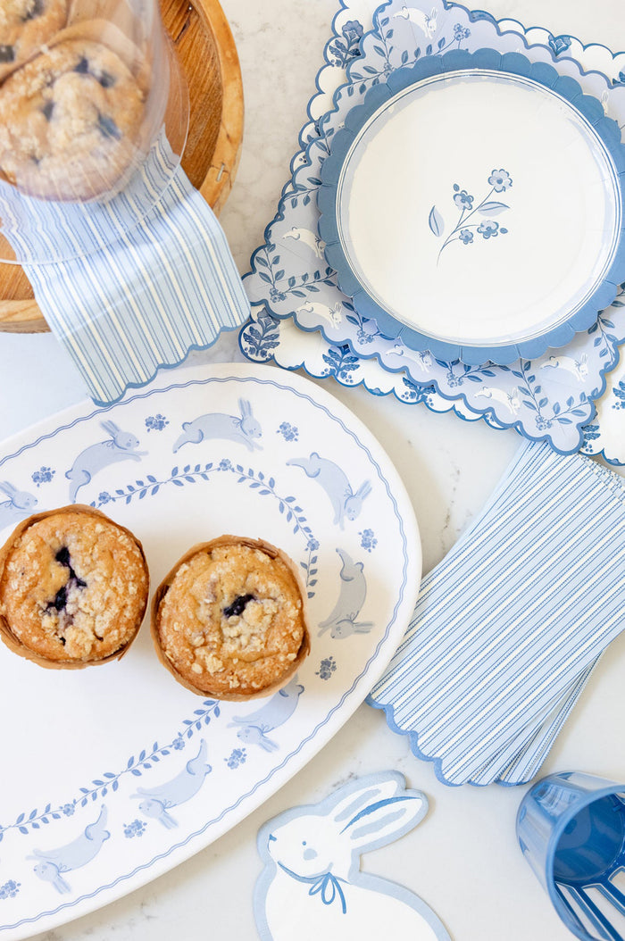Round Blue Flower 8" Plate