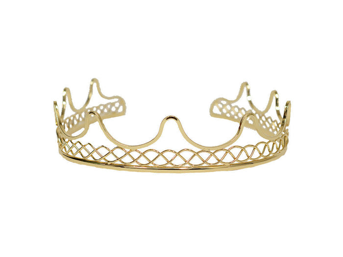 Royal Crown - Gold Regal Headpiece Elegant Boho Accessory front view