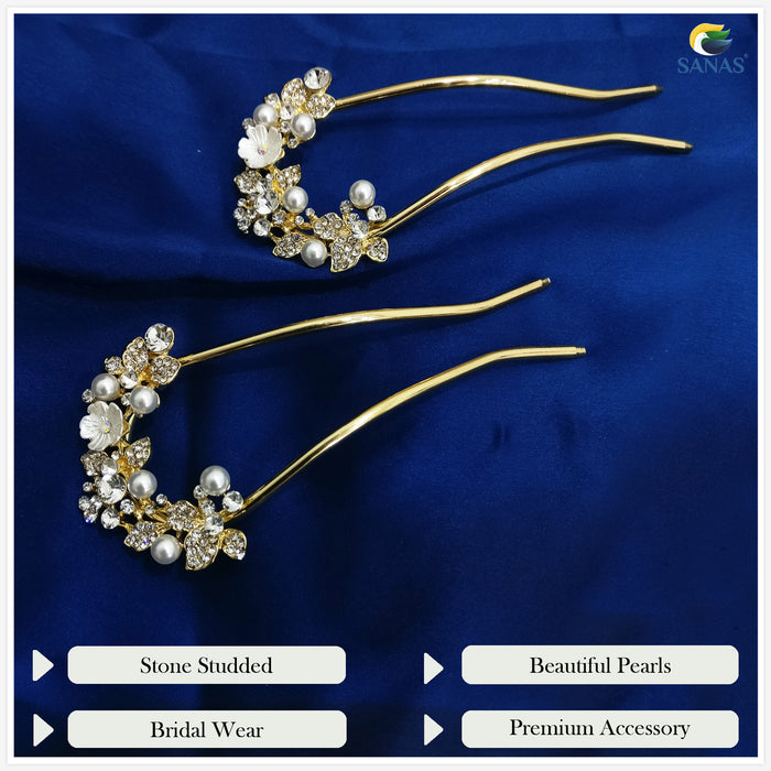 Strong hold bridal hair bun pin for women