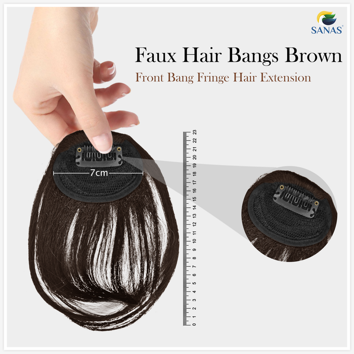 SANAS Brown Clip In Bangs Hair Extension for Women