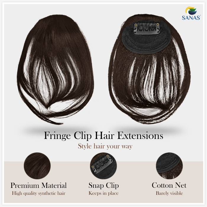 Natural Brown Clip In Fringe Hair Extension