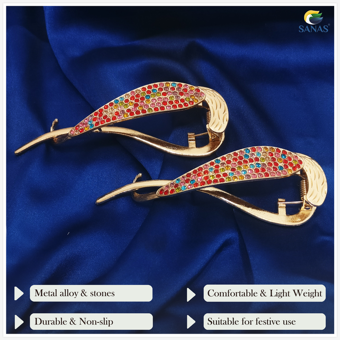 Korean Style Banana Hair Clip with Stones