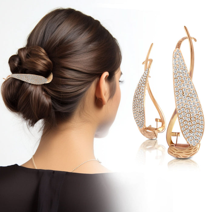 SANAS diamond white banana hair clip for women