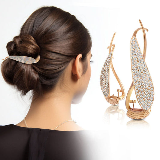 SANAS diamond white banana hair clip for women