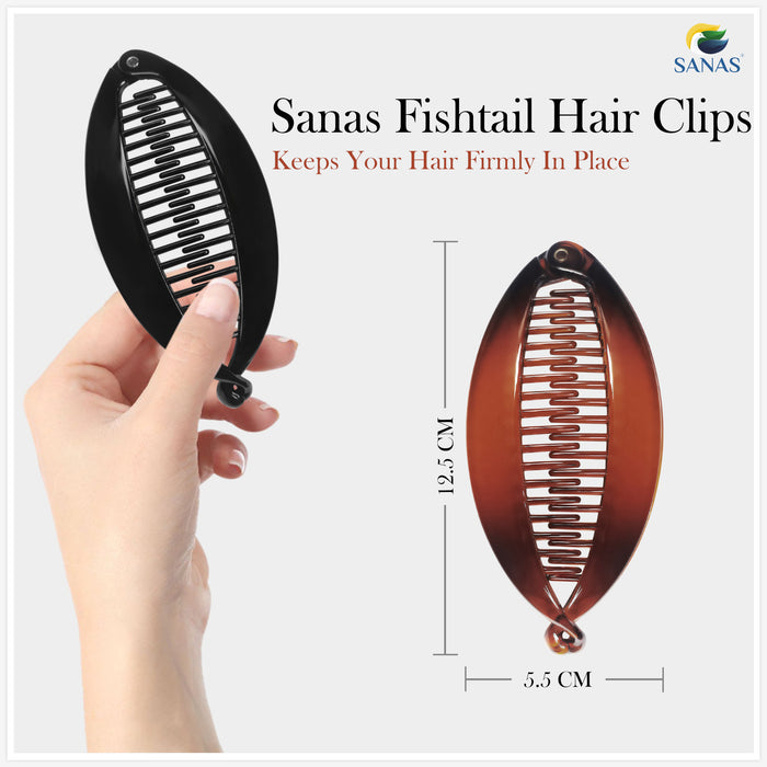 Premium Korean acrylic fishtail banana clips for thick and thin hair