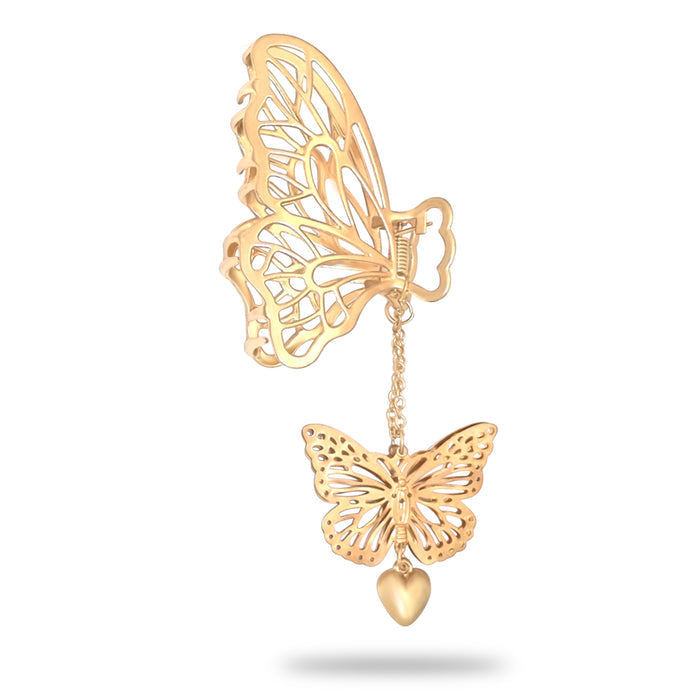 Elegant Gold Butterfly Hair Clip with Tassel Design