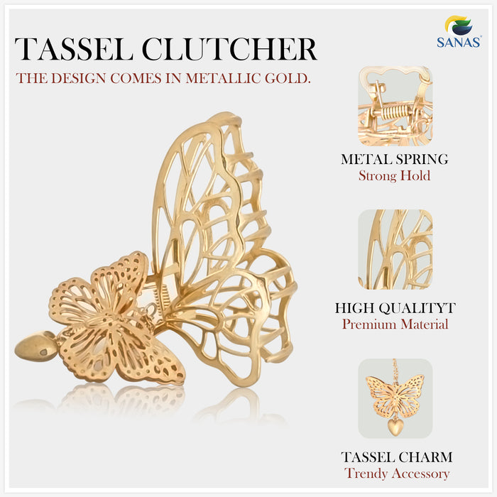 Butterfly Tassel Hair Clip for Wedding Hairstyles