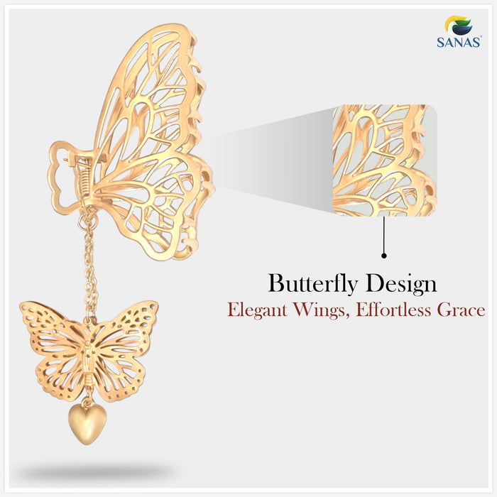 Lightweight Butterfly Hair Clip with Tassel for Thick Hair