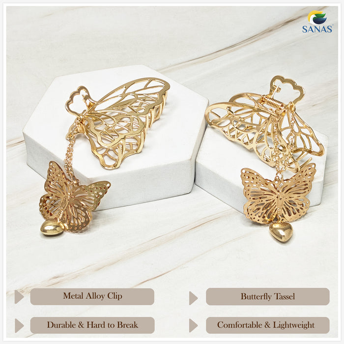 Stylish Gold Butterfly Hair Accessory for Women