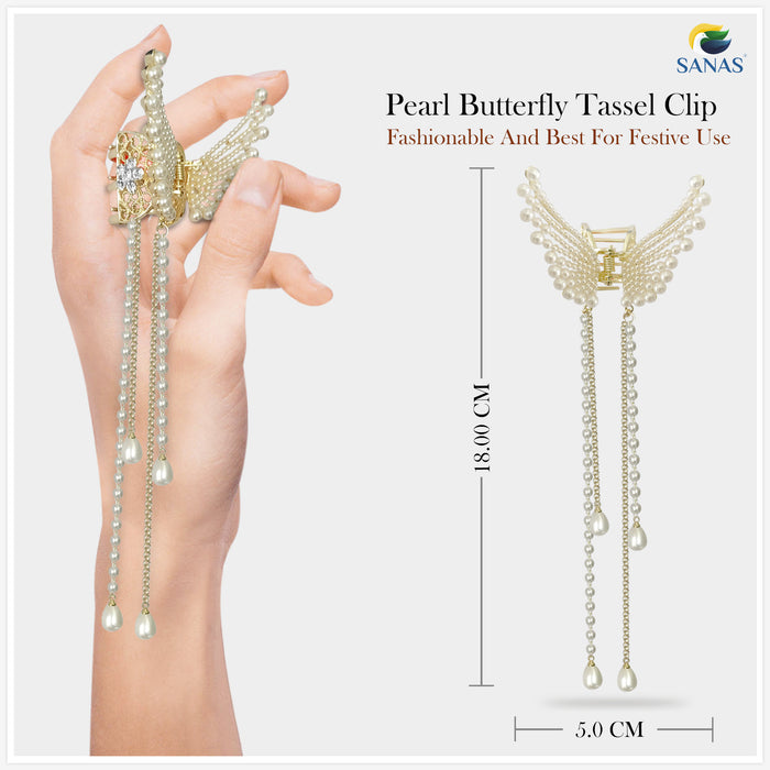 gold metal butterfly hair clip for women