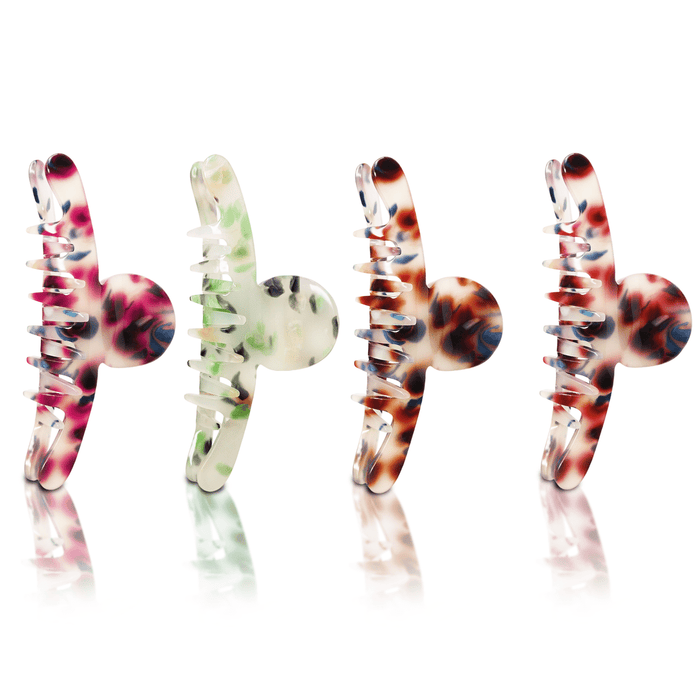 SANAS resin claw clips for women 4 pieces multicolor