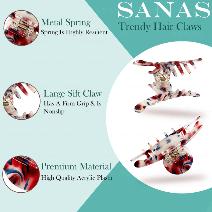 Durable resin hair accessories for women 4 Pcs