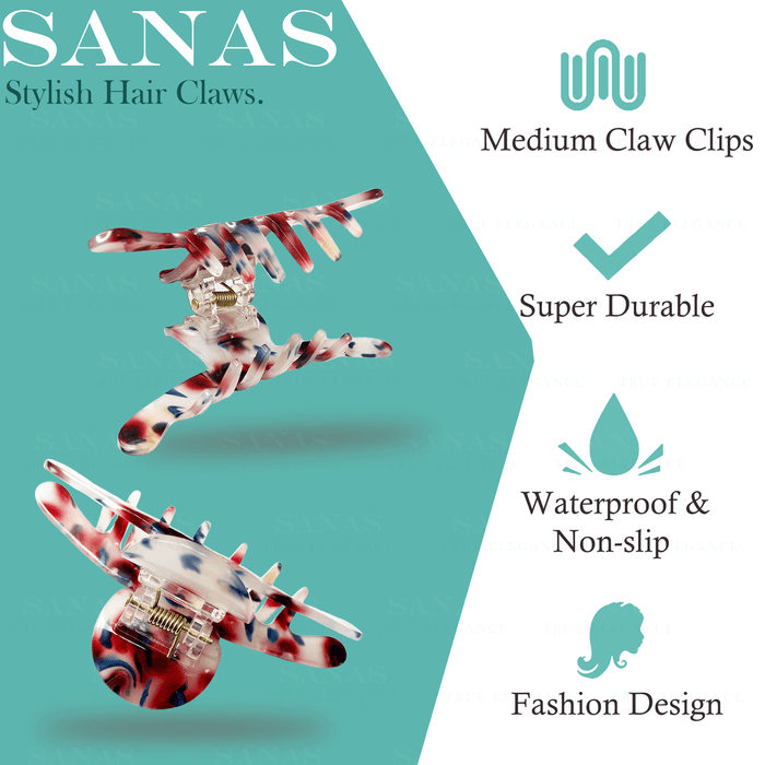 Glossy multicolor claw hair clips for women