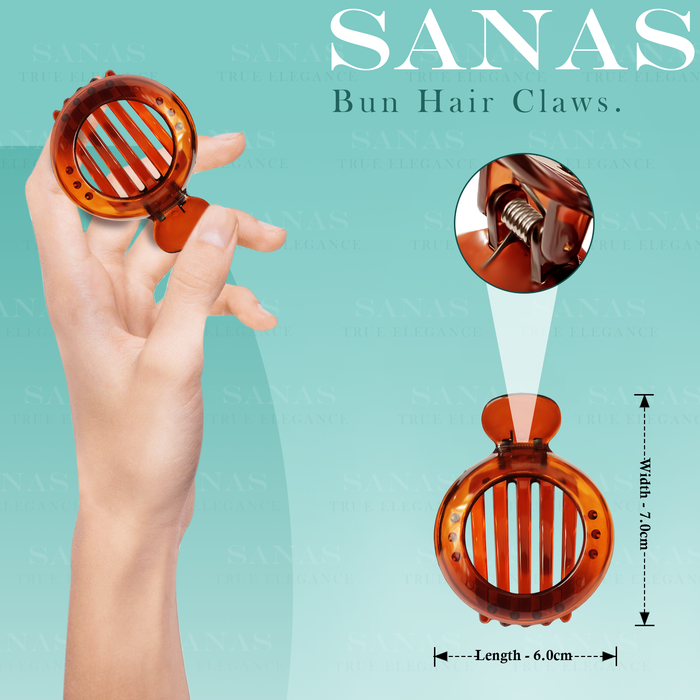 Round alligator bun clip set