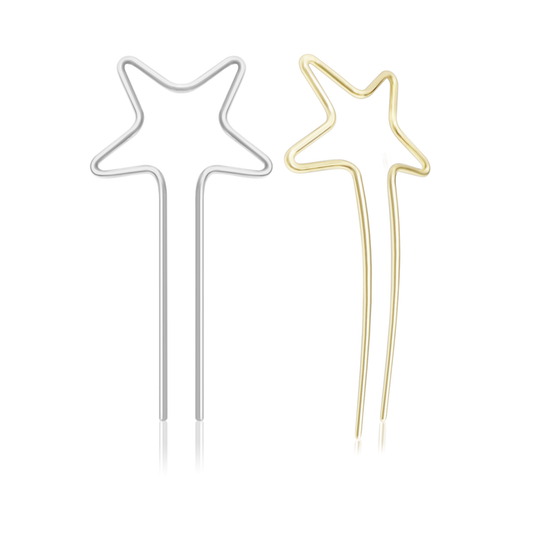 Sanas star metal hair U pin hair accessories – golden and silver