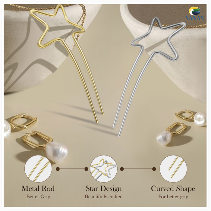 Women’s star metal hair U pin accessories