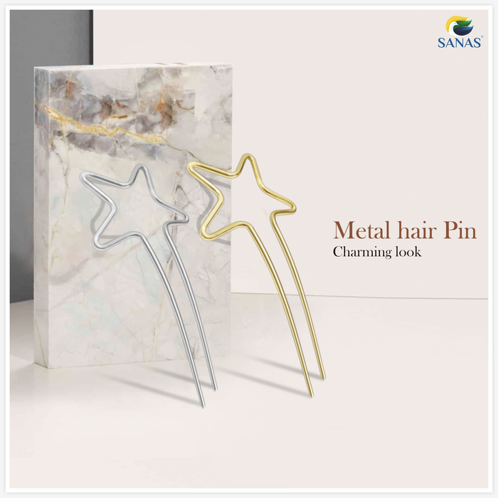 Star metal hair U pins for bun and updo styling