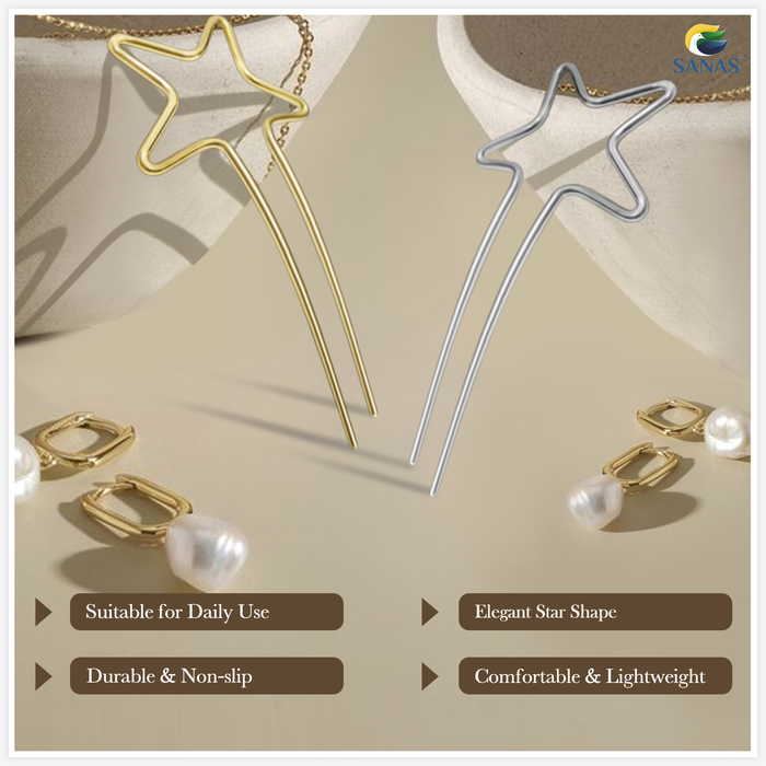 Metal star hair U pin accessories for women