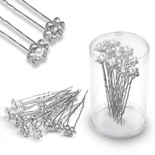 SANAS Rhinestone Updo Hair Pins Set of 24 for Bridal Bun Hairstyles