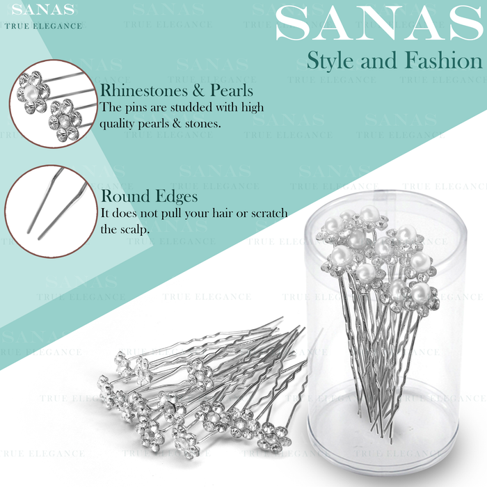 Bridal Rhinestone Hair Pins for Bun and Juda Hairstyles