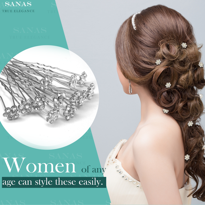 Premium Crystal Hair Pins for Wedding and Party Hairstyles