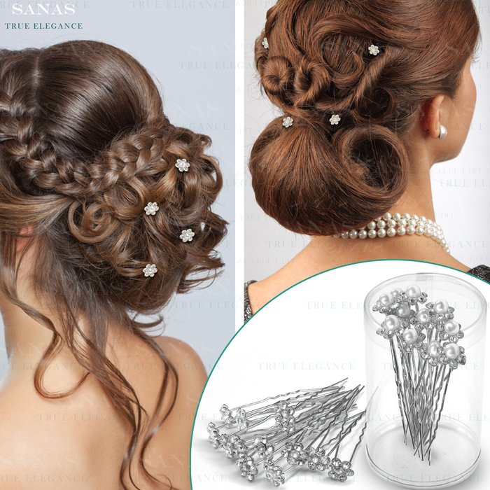 Elegant Rhinestone Bun Hair Pins with Secure Hold