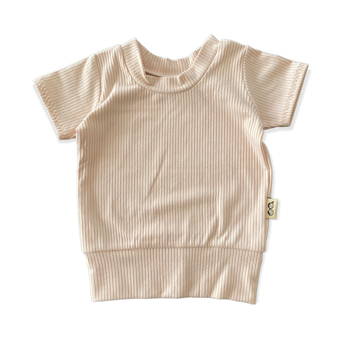 Sand Ribbed Summer Lounge Top