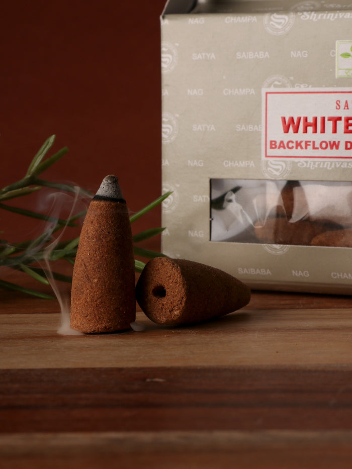 Satya White Sage Backflow Cones 24pcs | One Colour-Image 1