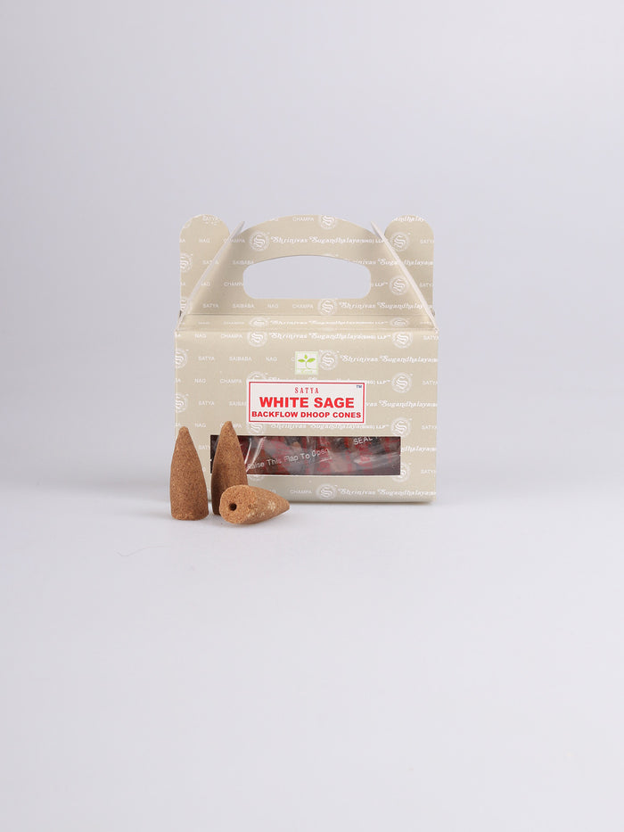 Satya White Sage Backflow Cones 24pcs | One Colour-Image 2