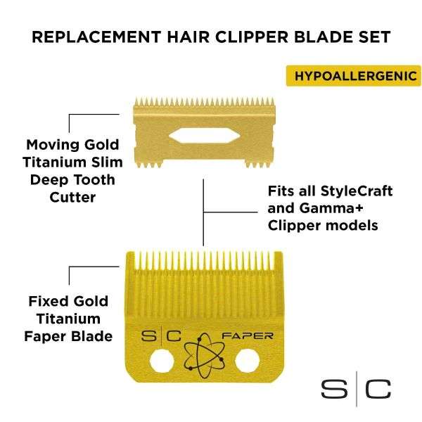 SC REPLACEMENT FAPER  CLIPPER BLADE GOLD # SC525G - Palms Fashion Inc.