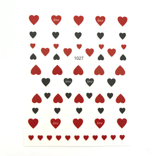 Self Adhesive Decals | Red, Black, White Hearts