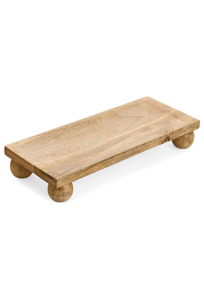 SERVING BOARD W/ROUND FEET MANGO WOOD NATURAL - Magnolia Lane co. Home + Garden + Gift