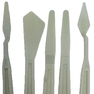 Set of 5pcs artist assorted plastic palette knives