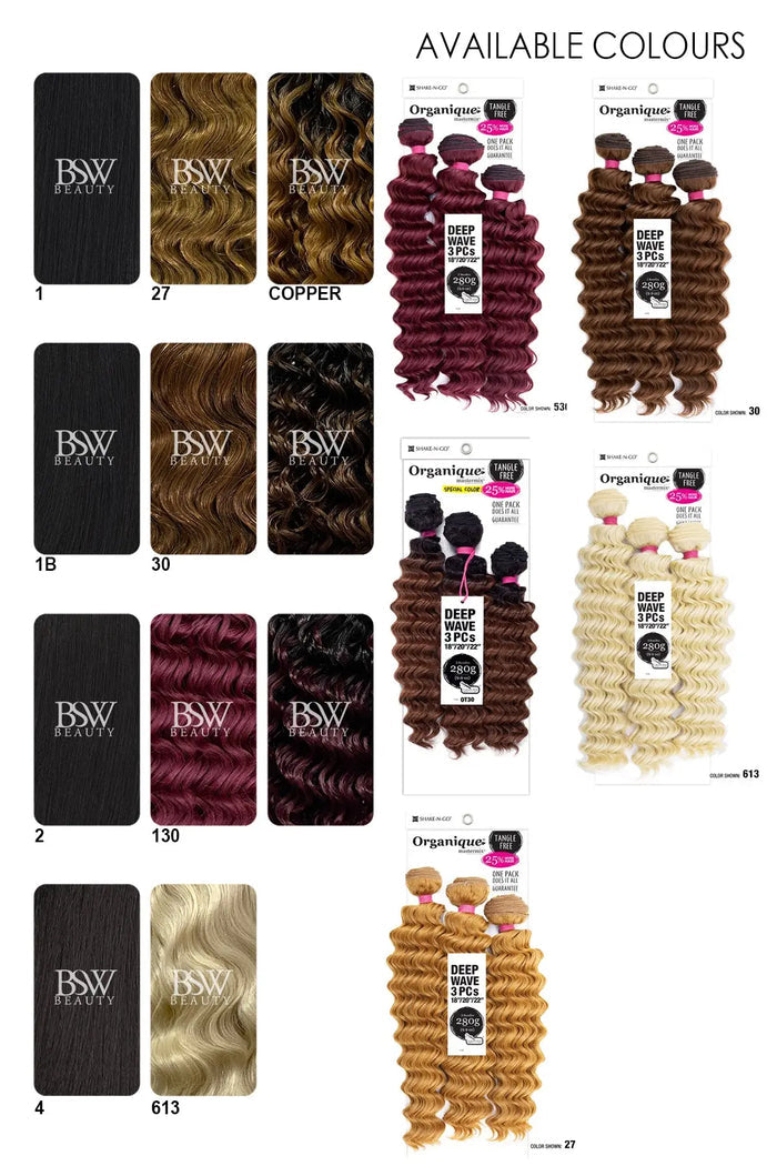 SHAKE N GO ORGANIQUE DEEP WAVE 3PCS (18"20"22") - BSW BEAUTY CANADA