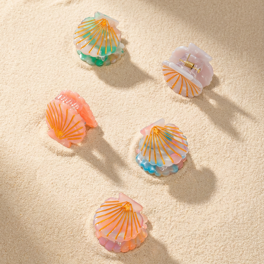 Curated summer beach accessories - beach style shell clips