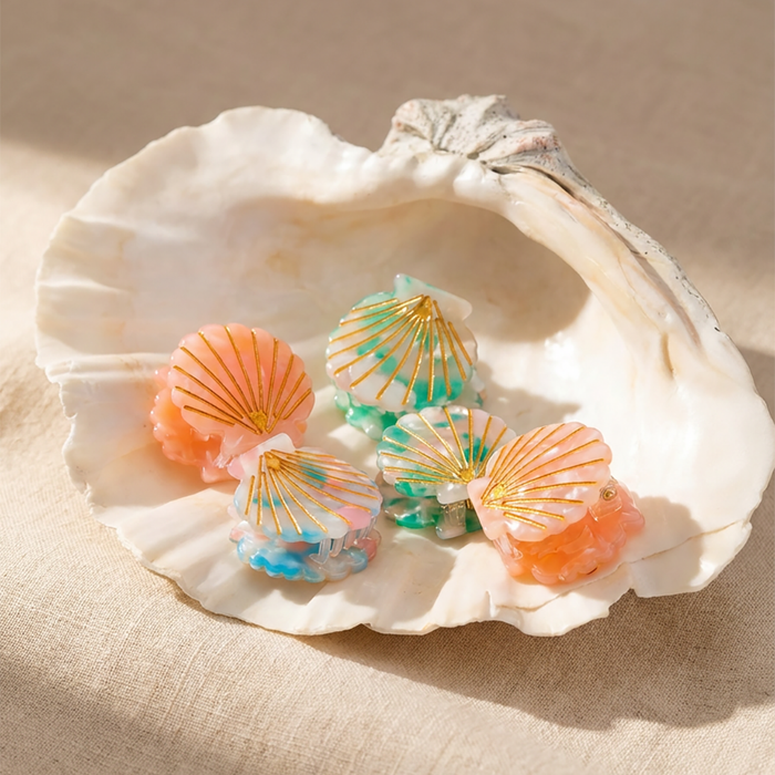 Shell Mini Claw Clips - Set of 5 - Multi