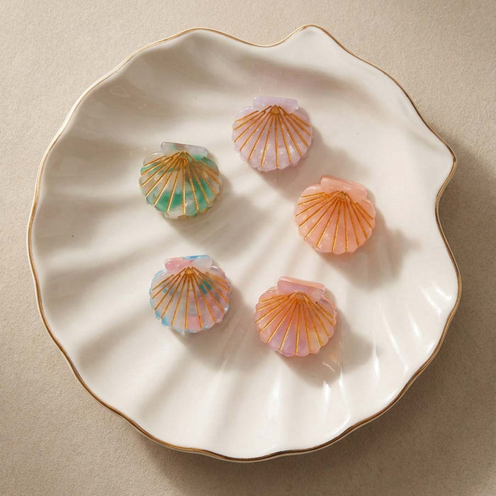 Shell Mini Claw Clips - Set of 5 - Multi