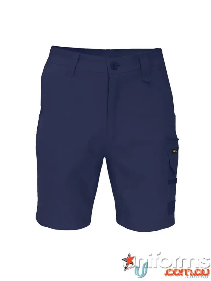 SlimFlex Tradie Cargo Shorts in navy blue with spacious cargo shorts pockets for work and style