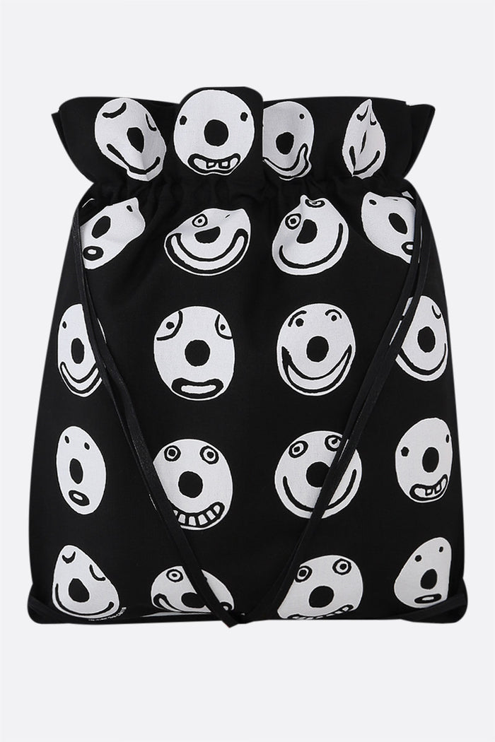 Smile print canvas backpack