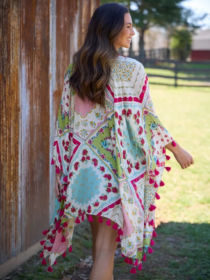 Soleil Tassel Kimono - Handkerchief Mix-view 2