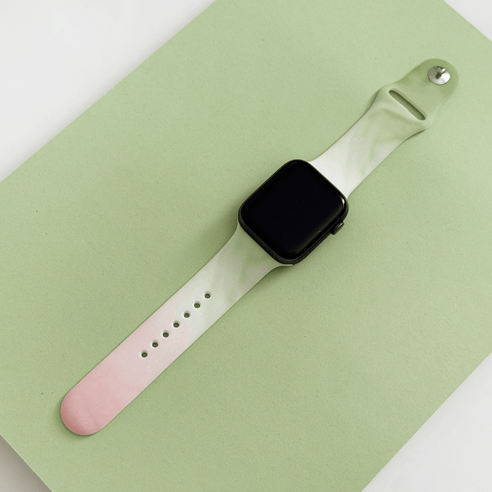 Green and pink ombre effect Apple Watch Strap.