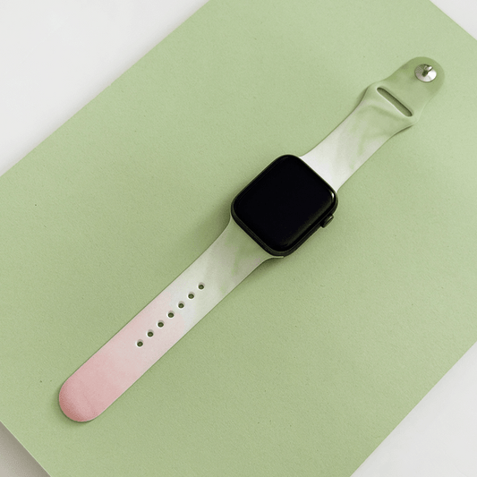Green and pink ombre effect Apple Watch Strap.