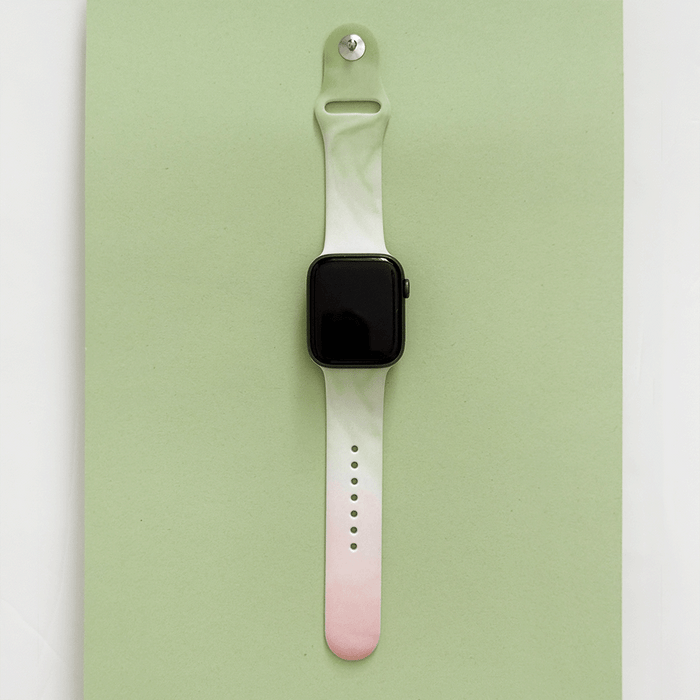 Green and pink ombre effect Apple Watch Strap.