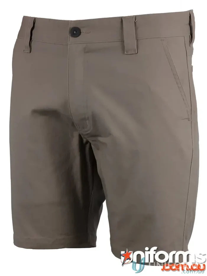 Khaki stretch canvas workwear shorts for men from Stretch Canvas Short collection
