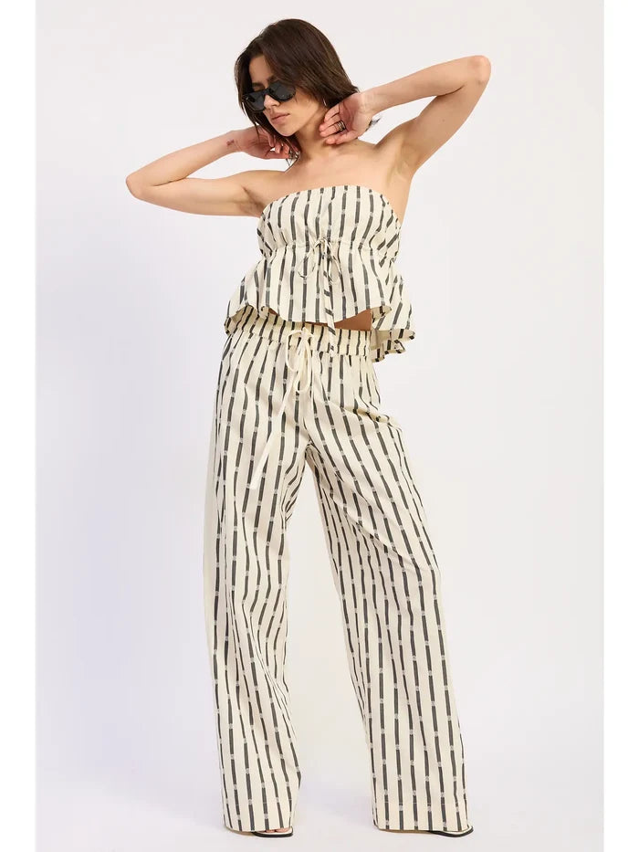 Striped Tube Top with Front Tie