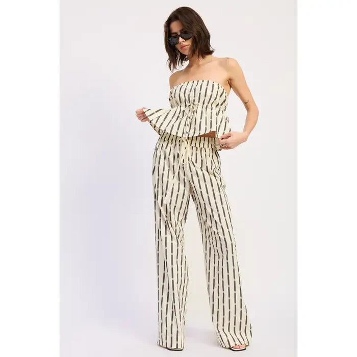 Striped Tube Top with Front Tie