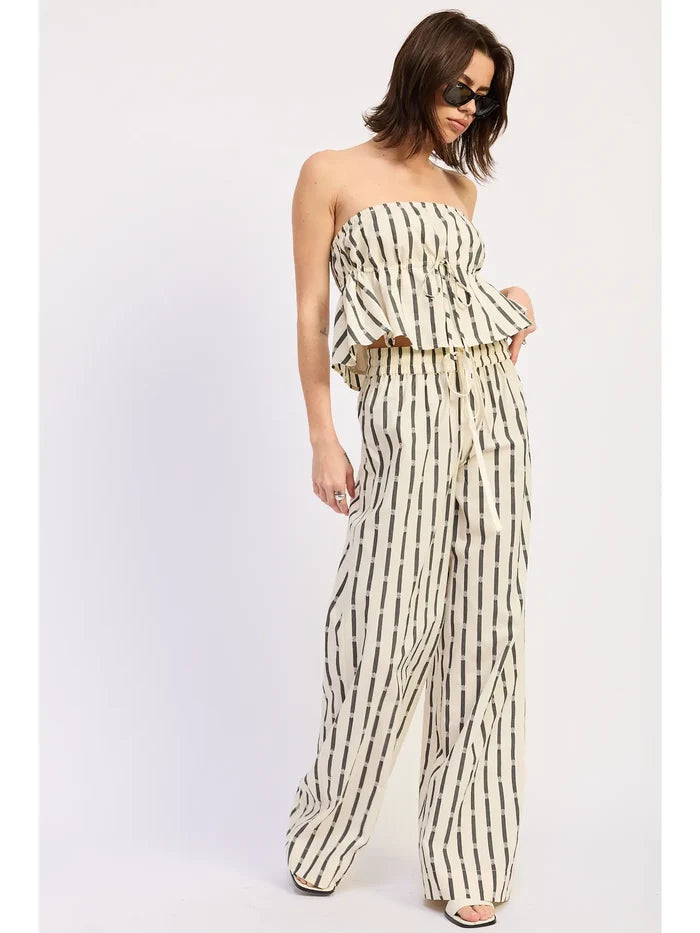 Striped Tube Top with Front Tie